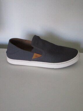 OluKai Pehuea Womens Gray Textile Mesh Casual Flat Loafer NWOB - Size 10M